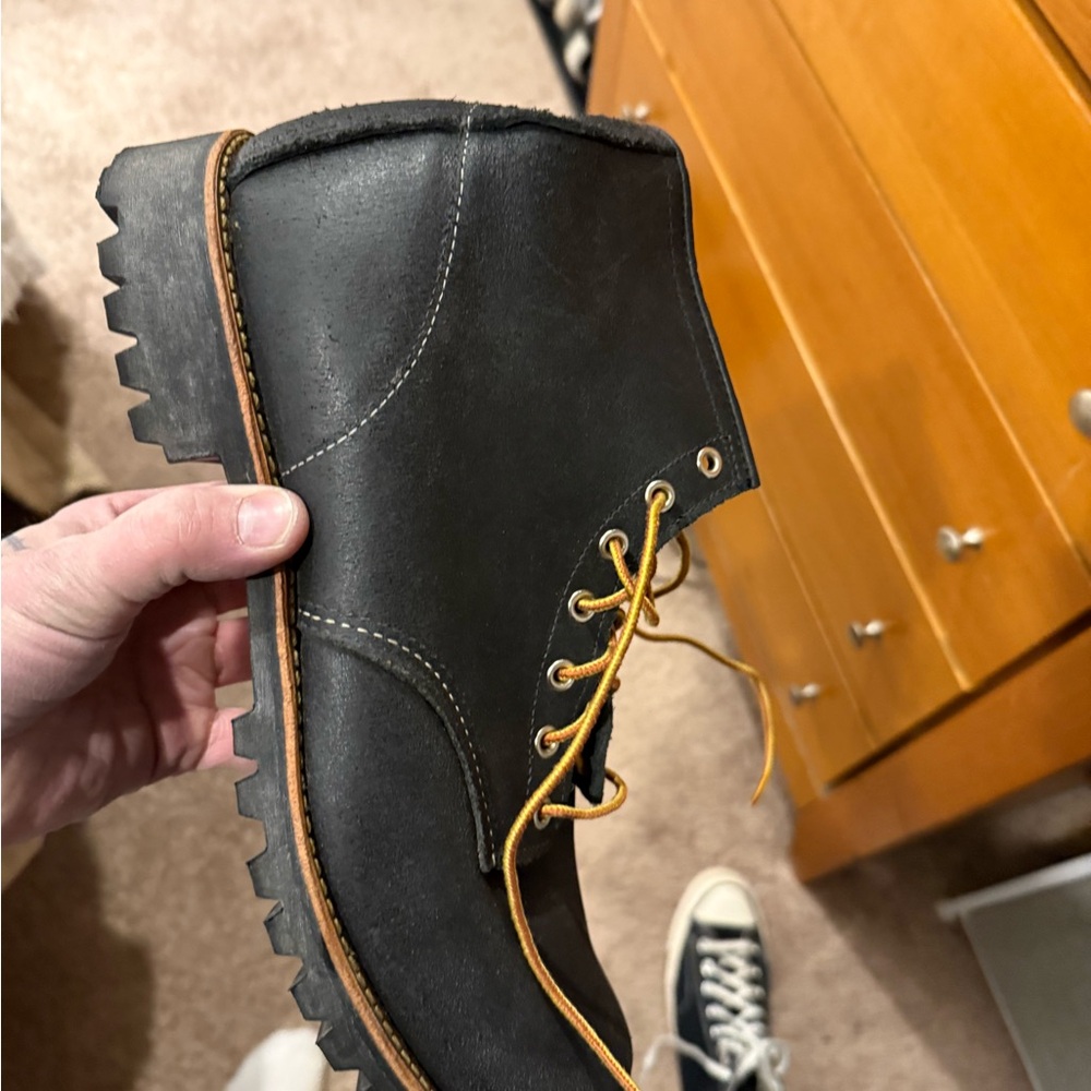 Red Wing Shoes Black Leather Men's Boots roughnecks - Picture 3 of 7